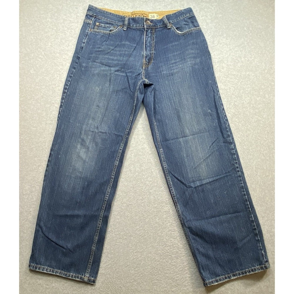 Y2K Plugg Baggy Jeans Men's 36x32 Denim Skater Loose Wide Distressed